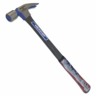 Vaughan FS505M Fiberglass Hammer, Forged Steel Head, Straight Handle, 17 in, 2.06 lb