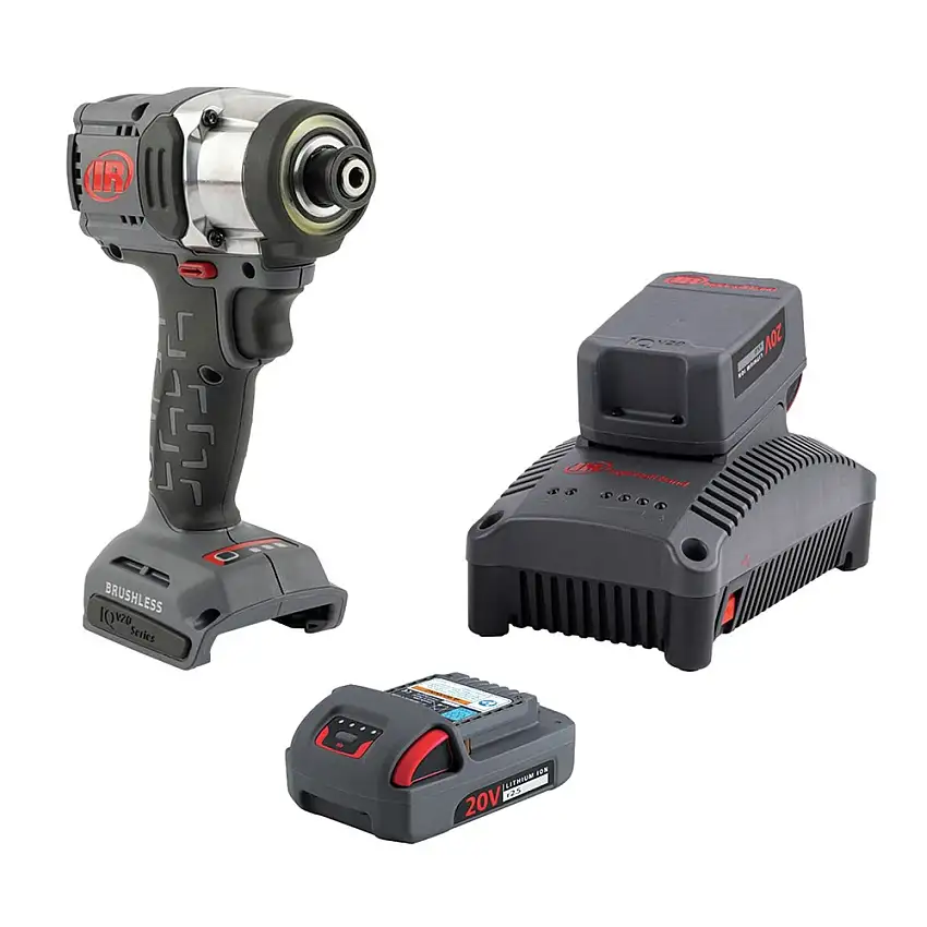 Ingersoll Rand IQV20 20V Lithium-Ion Brushless 1/4 in. Hex Cordless Compact Impact Driver Kit (2.5 Ah/5.6 Ah) - W3111-K22