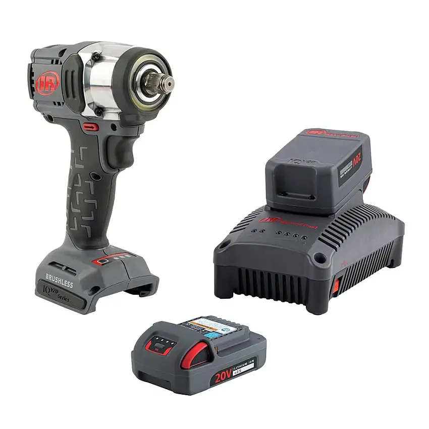 Ingersoll Rand IQV20 20V Lithium-Ion Brushless 1/2 in. Square Drive Cordless Compact Impact Wrench Kit (2.5 Ah/5.6 Ah) - W3151-K22