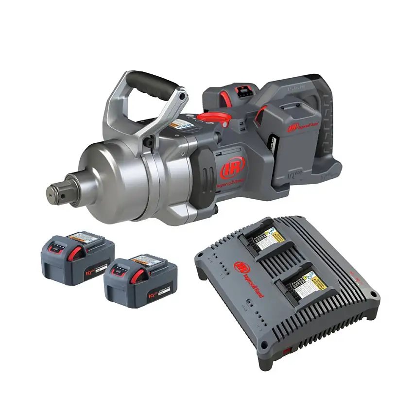 Ingersoll Rand 2x20V 2600 ft-lbs. Nut-Busting Torque 1 in. Square Socket Retainer Ring and Thru-Hole Cordless Impact Wrench Kit With 4 Batteries (5 Ah) - W9491-K4E