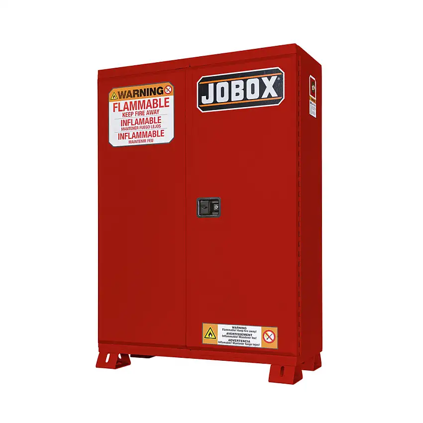 JOBOX 45 Gallon Heavy-Duty Safety Cabinet - Red - 1-856610