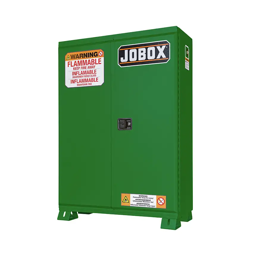 JOBOX 45 Gallon Heavy-Duty Self-Closing Safety Cabinet - Green - 1-857670