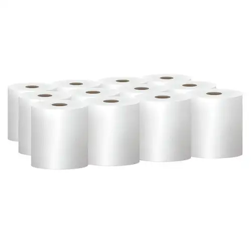 Scott 01052 8 in. x 800 ft. 1.5 in. Core 1-Ply Essential 100% Recycled Fiber Hard Roll Towel - White (12 Rolls/Carton)
