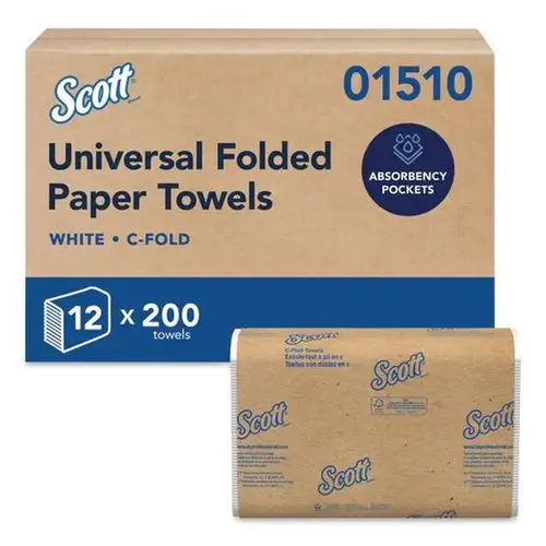 Scott 01510 10.13 in. x 13.15 in. 1-Ply Essential C-Fold Towels - White (12 Packs/Carton)