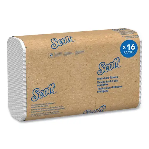 Scott 01807 9.2 in. x 9.4 in. 1-Ply Essential Recycled Multi-Fold Towels - White (4000/Carton)