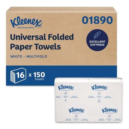 Kleenex 9.2 in. x 9.4 in. 1-Ply Multi-Fold Paper Towels - White (2400/Carton)