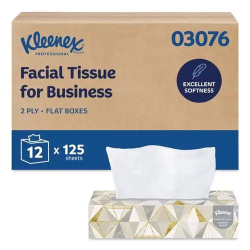 Kleenex 2-Ply Facial Tissue for Business - White (12 Boxes/Carton)
