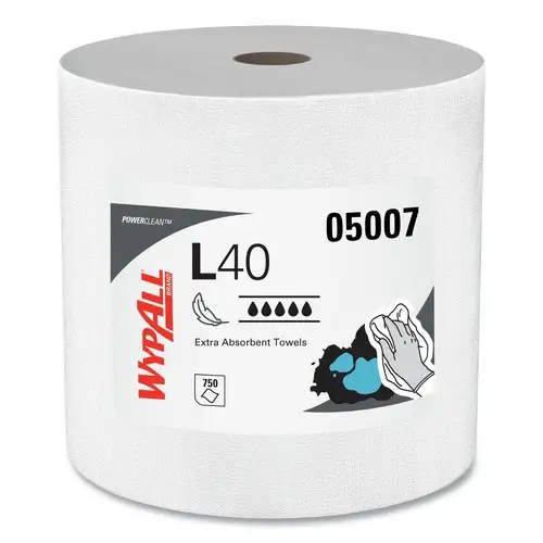 WypAll 750/Roll L40 Wipers Jumbo Roll - White