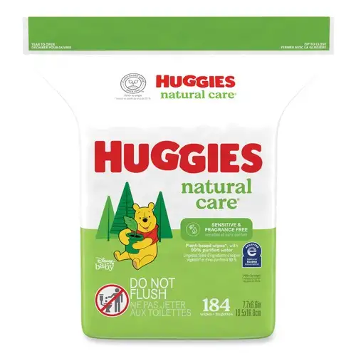 Huggies Natural Care 3.88 in. x 6.6 in. 1-Ply Sensitive Baby Wipes - Unscented White (552/Carton)
