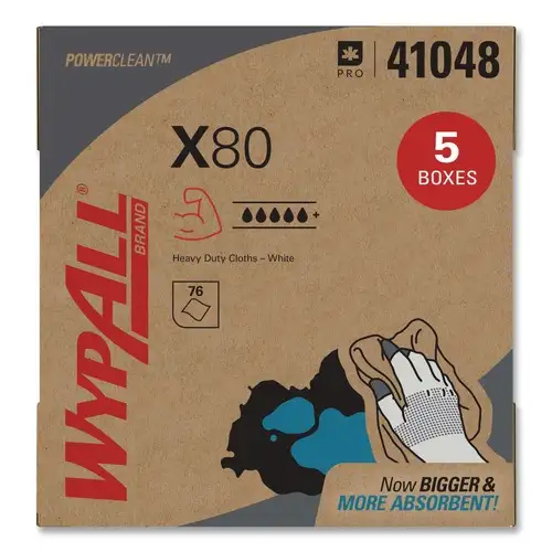 WypAll 8.34 in. x 16.8 in. POP-UP Box HYDROKNIT X80 Cloths - White (400/Carton)