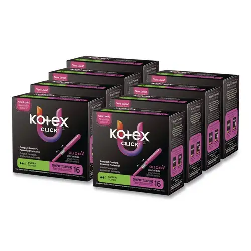 Kimberly-Clark 51581 U by Kotex Click Compact Super Absorbency Tampons (8/Carton)
