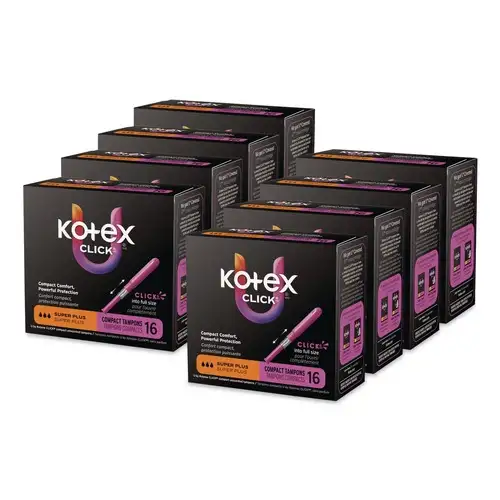 Kimberly-Clark 51582 U by Kotex Click Compact Super Plus Absorbency Tampons (8/Carton)