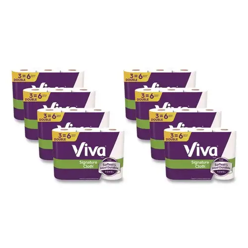 Viva 5.1 in. x 11 in. 1-Ply Signature Cloth Choose-A-Sheet Kitchen Roll Paper Towels - White (8/Carton)