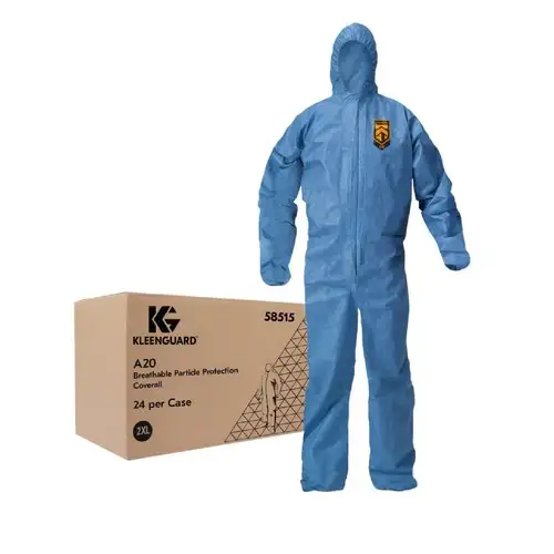 Ansell A20 Breathable Particle Protection Coveralls - 2X-Large, Blue (24/Carton)