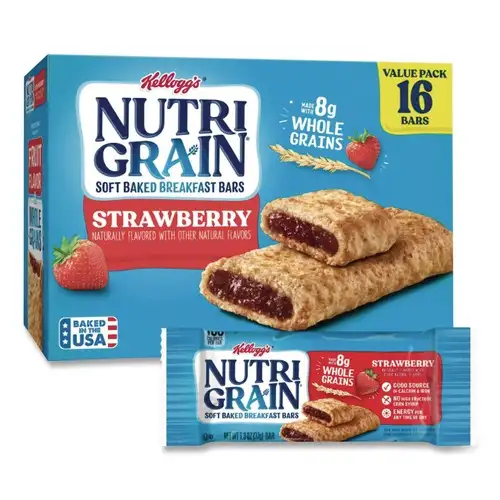 Kellogg's 1.3 oz. Bar Nutri-Grain Soft Baked Breakfast Bars - Strawberry (16/Box)