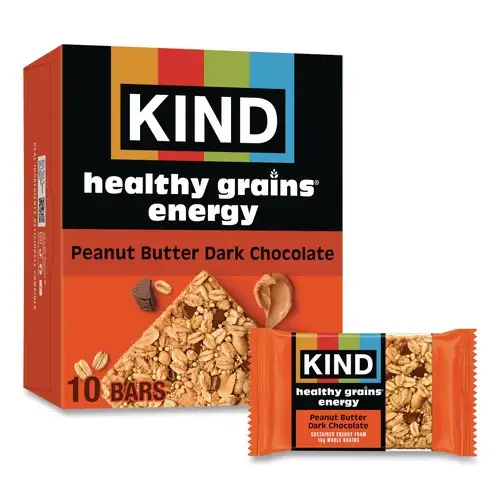 KIND 1.4 oz Healthy Grains Energy Bars - Peanut Butter Dark Chocolate (10/Box)