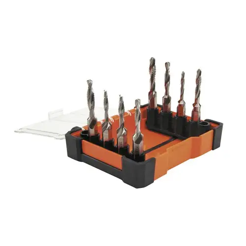 Klein Tools 8-Piece Drill Tap Tool Kit for Aluminum/Brass/Copper/Plastic/Mild Steel