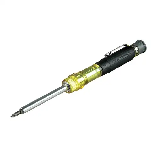 Klein Tools 4-in-1 Electronics Multi-Bit Pocket Screwdriver Set with Professional Phillips and Slotted Bits