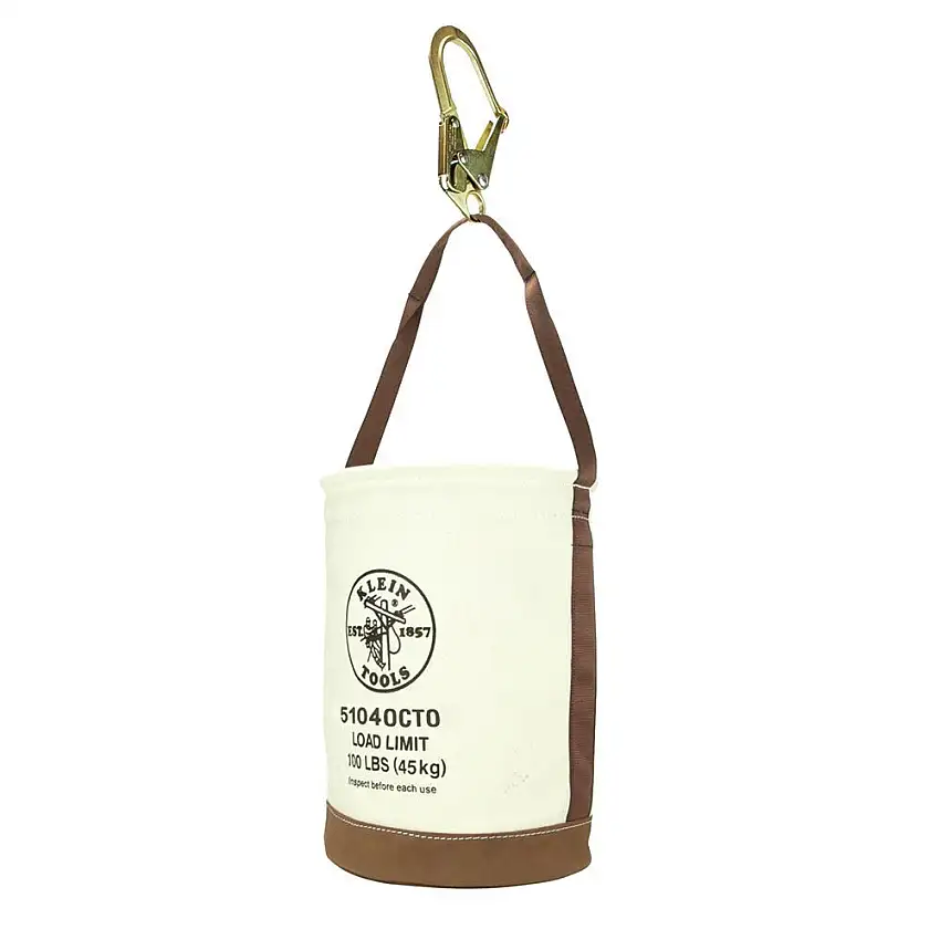 Klein Tools 12 in. Leather Bottom Canvas Bucket - 5104OCTO