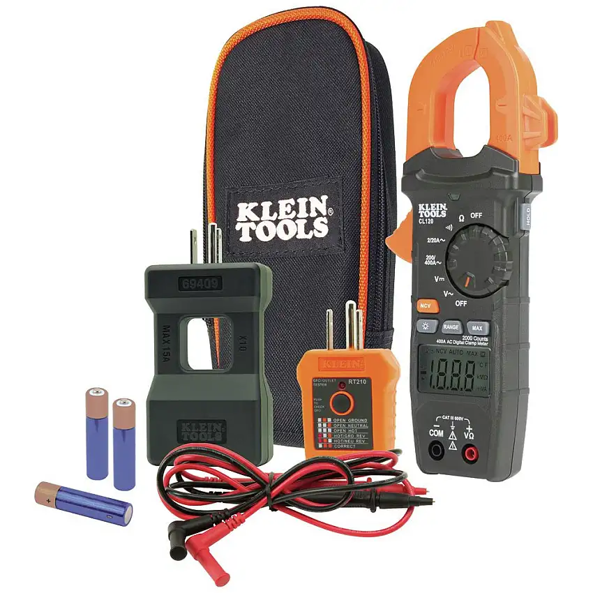 Klein Tools 600V Cordless Clamp Meter Electrical Test Kit - CL120KIT