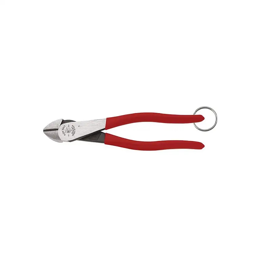 Klein Tools 8 in. Diagonal Cutting Pliers with High-Leverage Design and Tether Ring - D228-8TT