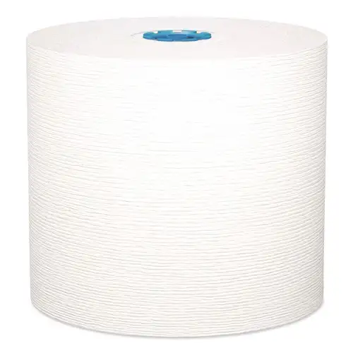 Kleenex 25637 7.5 in. x 700 ft. 1-Ply Hard Roll Paper Towels with Premium Absorbency Pockets - White/Blue Core (6-Rolls/Carton)
