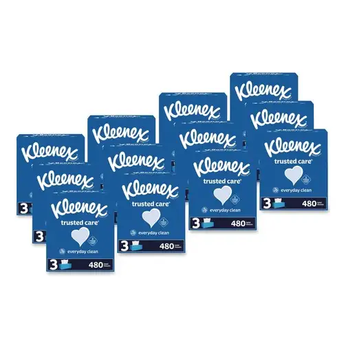 Kleenex Trusted Care 2-Ply Facial Tissue - White (12/Carton)