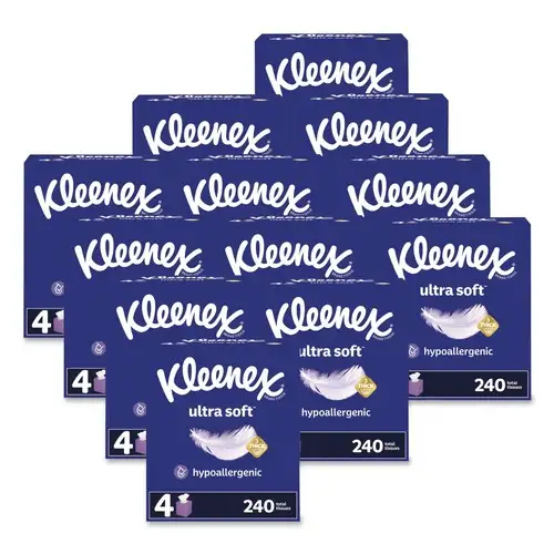 Kleenex Ultra Soft 3-Ply Facial Tissue - White (12/Carton)