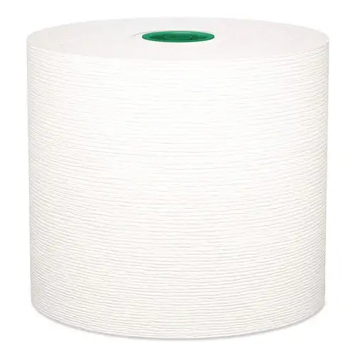 Kleenex 25630 7.5 in. x 700 ft. 1-Ply Hard Roll Paper Towels with Premium Absorbency Pockets - White/Green Core (6-Rolls/Carton)