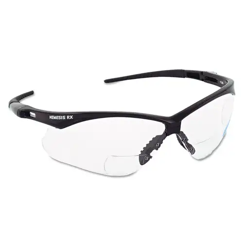 Ansell plus1.0 Diopter Strength V60 Nemesis Rx Reader Safety Glasses - Black Frame, Clear Lens