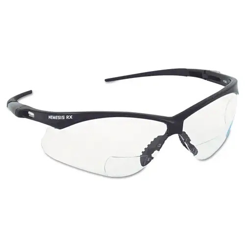 Ansell plus1.5 Diopter Strength V60 Nemesis Rx Reader Safety Glasses - Black Frame, Clear Lens