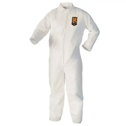 Ansell A40 Zipper Front Liquid and Particle Protection Coveralls - 3X-Large White (25/Carton)