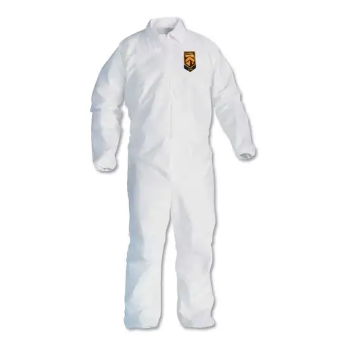 Ansell A40 Elastic-Cuff and Ankles Coveralls - 3X-Large/White (25/Carton)