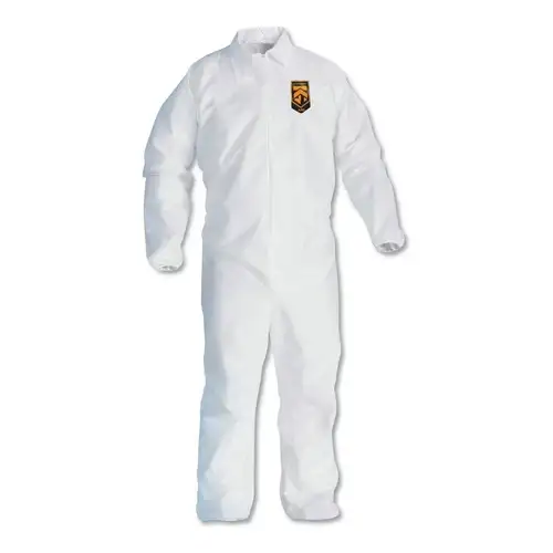 Ansell A40 Elastic-Cuff and Ankles Coveralls - 4X-Large, White (25/Carton)