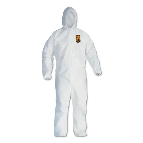 Ansell A40 Elastic-Cuff, Ankle, Hooded Coveralls - 3X-Large/White (25/Carton)