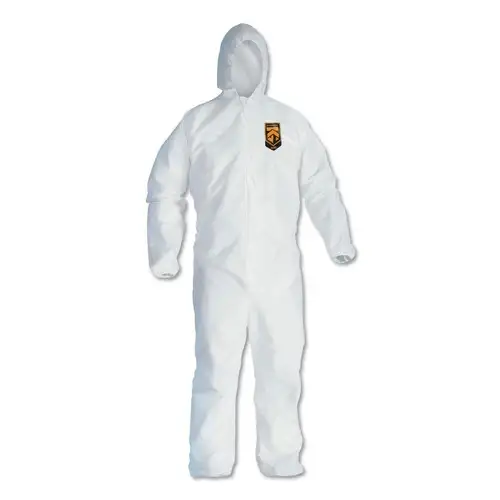 Ansell A40 Elastic-Cuff and Ankle Hooded Coveralls - 4X-Large White (25/Carton)