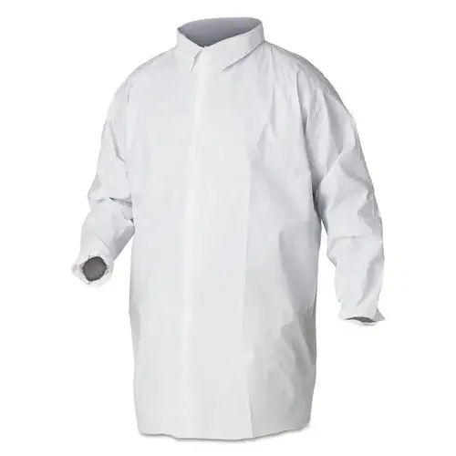 Ansell A40 Liquid and Particle Protection Lab Coats - X-Large, White (30/Carton)