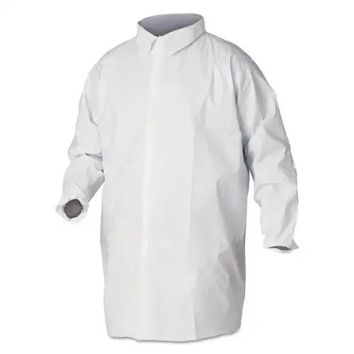 Ansell A40 Liquid and Particle Protection Lab Coats - 2X-Large, White (30/Carton)