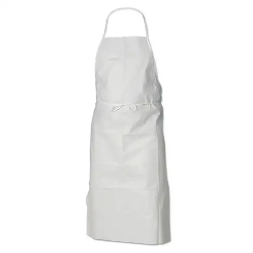 Ansell 28 in. x 40 in. A40 Film Laminate Liquid/Particle Protection Apron - White (100/Carton)