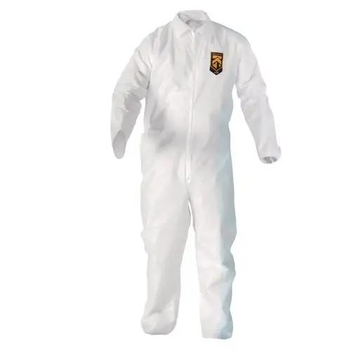 Ansell A20 Zip Front, Elastic-Back, Wrists, and Ankles Breathable Particle Protection Coveralls - Quadruple Extra Large, White (20/Carton)