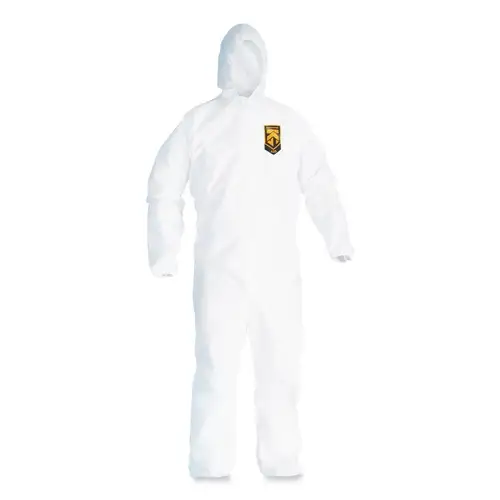 Ansell A20 Hood and Elastic-Back Breathable Particle Protection Coveralls - Medium, White (24/Carton)