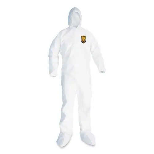 Ansell A20 Elastic-Back, Hood and Boots Breathable Particle Protection Coveralls - Quadruple Extra Large, White (20/Carton)