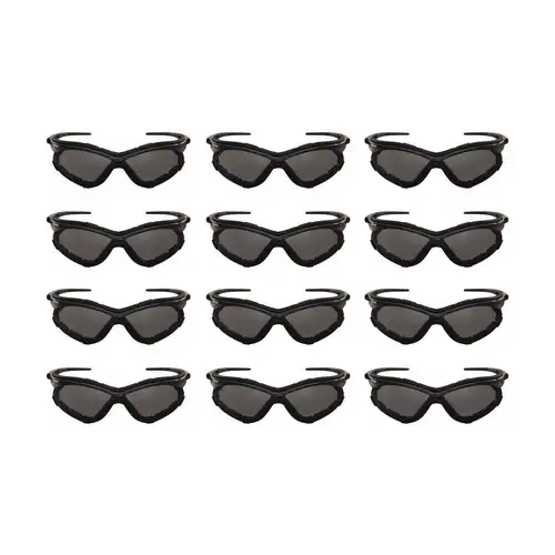 Ansell V30 Nemesis Foam Safety Glasses - Black Nylon Frame/Smoke Polycarbonate Lens (12/Carton)