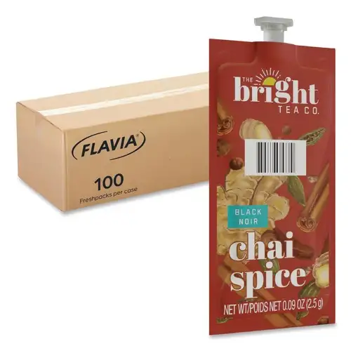 FLAVIA 48021 0.09 oz. Pouch The Bright Tea Co. Freshpack - Chai Spice (100/Carton)