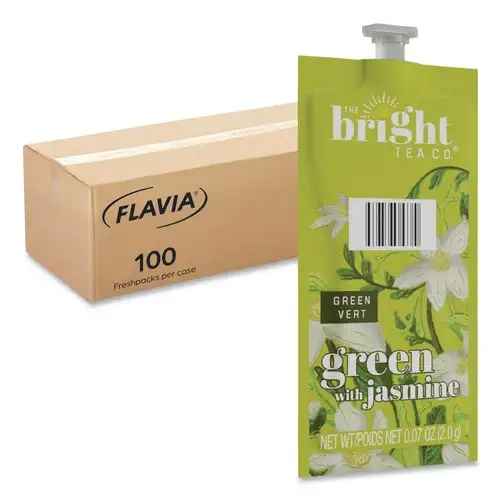 FLAVIA 0.07 oz. Pouch The Bright Tea Co. Freshpack - Green with Jasmine (100/Carton)