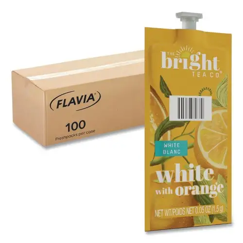 FLAVIA 0.05 oz. Pouch The Bright Tea Co. Freshpack - White with Orange (100/Carton)
