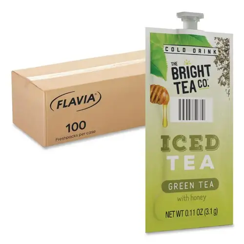 FLAVIA The Bright Tea Co. Tea Freshpack - Iced Green Tea with Honey (100/Carton)