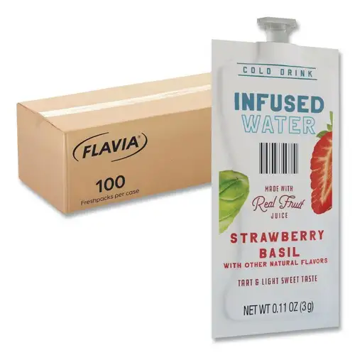 FLAVIA Infused Water Freshpack - Strawberry Basil (100/Carton)