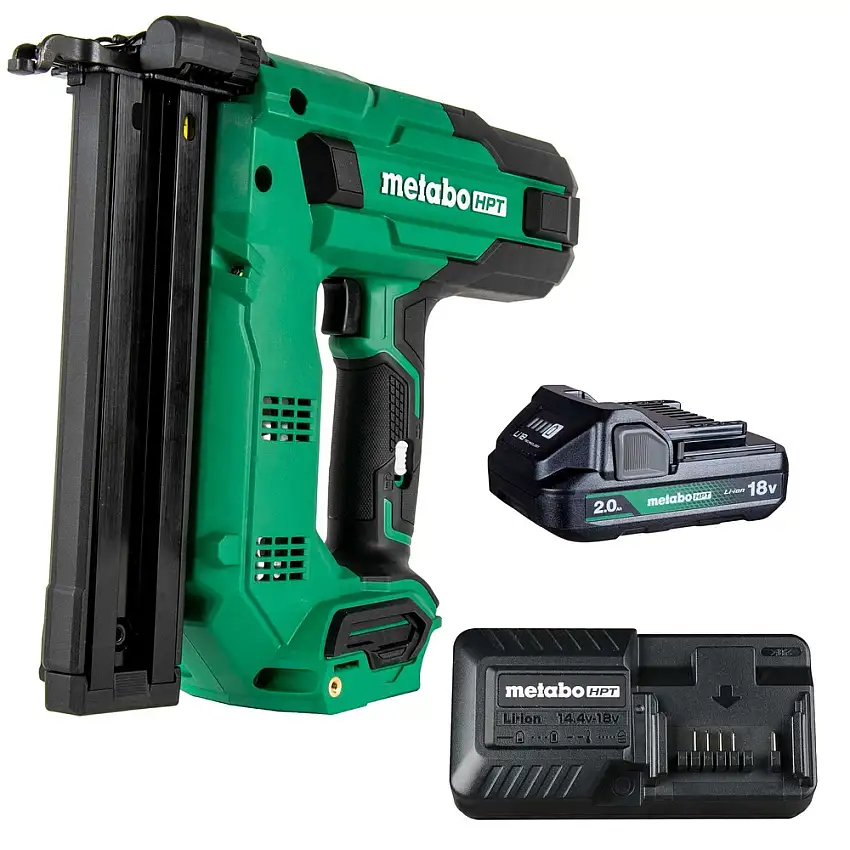 Metabo HPT 18V MultiVolt 18 ga. Cordless 1-1/2 in. Narrow Crown Stapler Kit (2 Ah) - N1804DBM