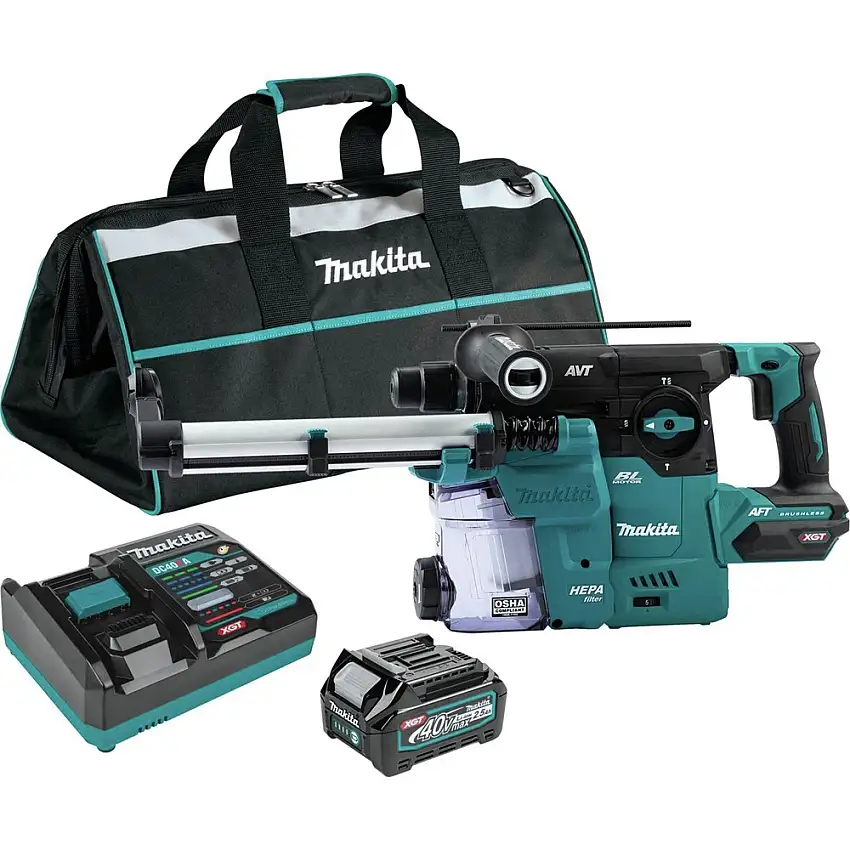 Makita 40V MAX XGT Brushless Lithium-Ion 1-3/16 in. Cordless AVT Rotary Hammer Kit (4 Ah) - GRH08M1W